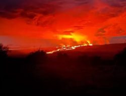 Gunung Berapi Terbesar Didunia Meletus, Membuat Langit Pasifik Memerah