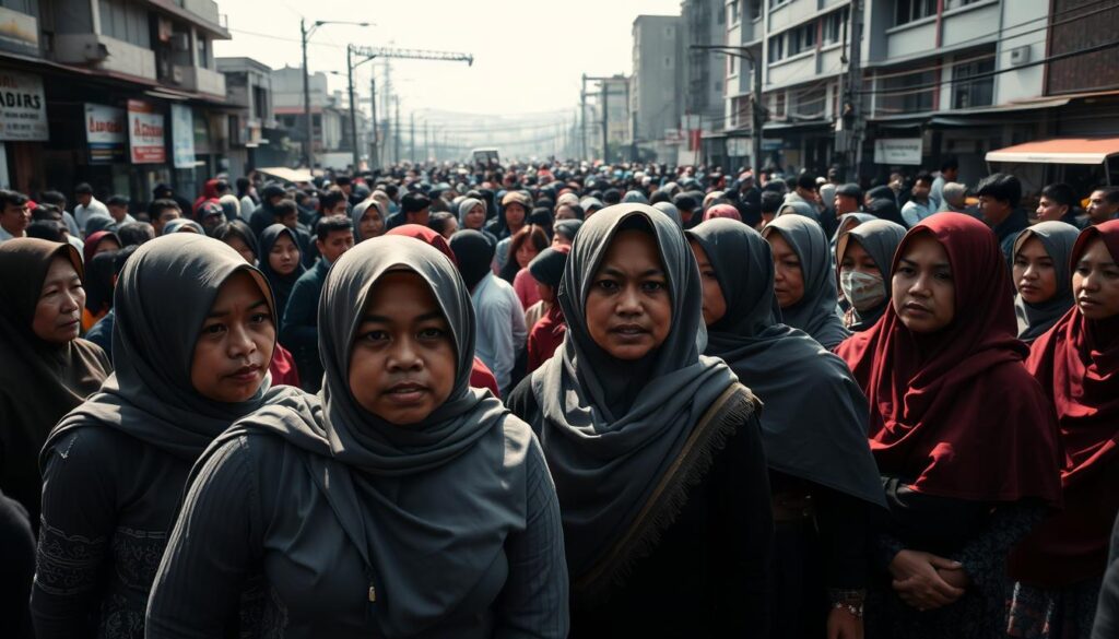 Emak-emak membubarkan tawuran pemuda