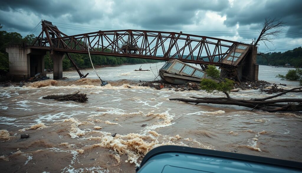 Jembatan Penghubung Pandeglang-Serang Ambruk Diterjang Luapan Air Sungai